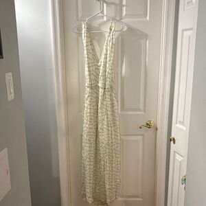 A New Day Cream and Green Maxi Dress